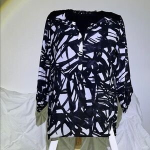 Zac & Rachel Monochrome Brushstroke Blouse